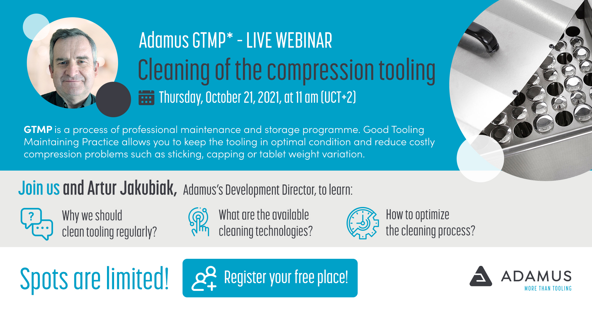 Free webinar: Cleaning of the compression tooling